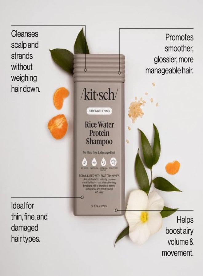 كيتش شامبو كيتش المقوي ببروتين ماء الأرز للرجال والنساء - عناية بنمو الشعر وتكثيفه، مناسب للشعر الخفيف والناعم والتالف - خالٍ من البارابين والفثالات والسيليكون - صنع في الولايات المتحدة الأمريكية - 355 مل - Image 2